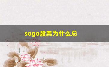 “sogo股票为什么总跌